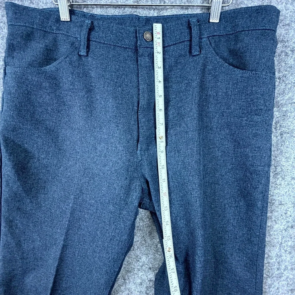 Vintage Wrangler 82HU Dress Jeans Pants Mens 38 Blue Gray Straight Leg Retro